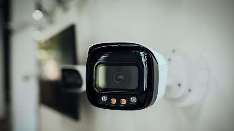 an rv security system mounted